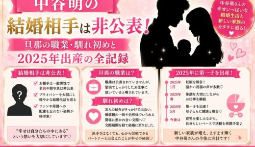 中谷萌の結婚相手は非公表！旦那の職業・馴れ初めと2025年出産の全記録