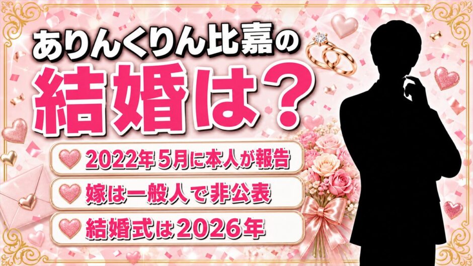 ありんくりん比嘉の結婚は2022年5月に沖縄の言葉で報告！嫁を出さないまま迎えた結婚式