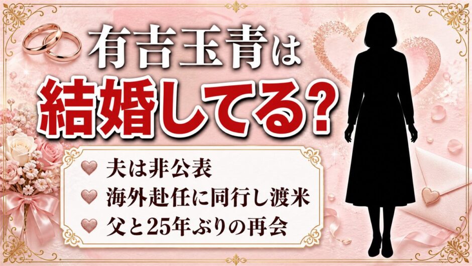 有吉玉青は結婚して夫と渡米！結婚が決まった頃に25年ぶりに会った父・神彰とは