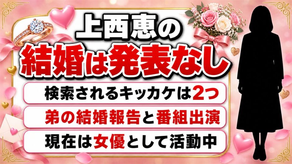 上西恵の結婚は発表なし！検索されるようになったキッカケは2つある