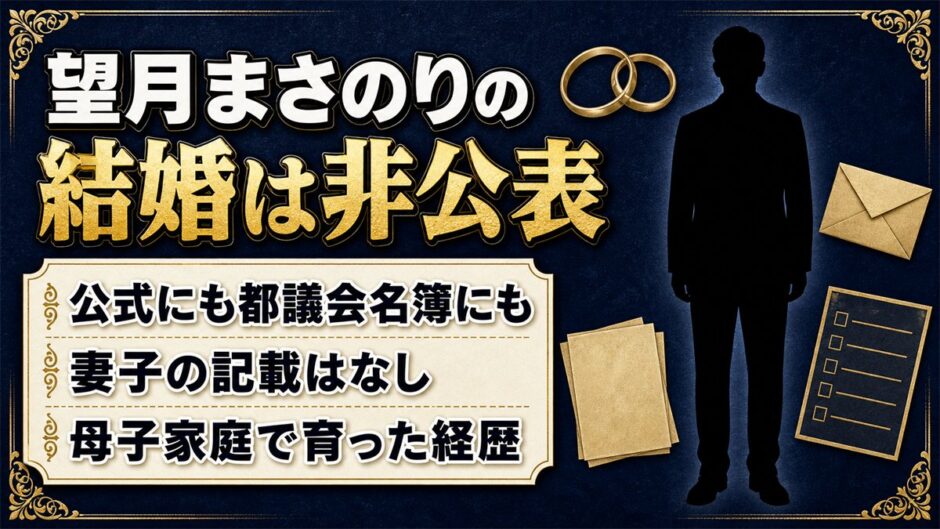 望月まさのりの結婚は非公表｜妻子の記載がない公的資料と母子家庭の36年