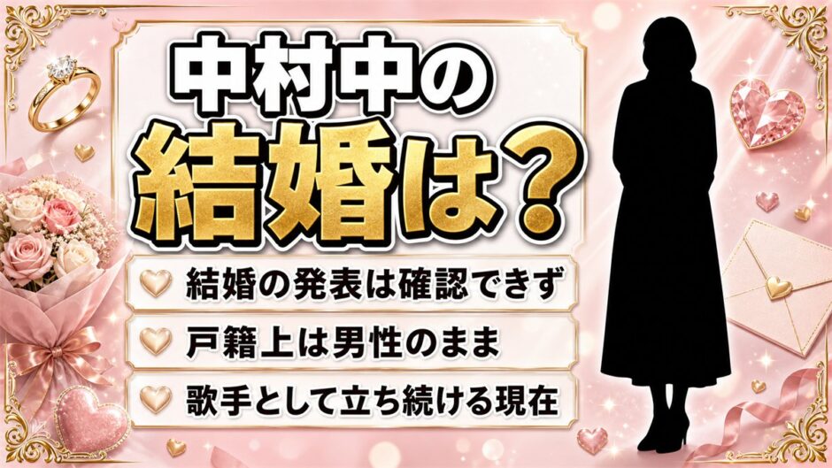 中村中の結婚は公表なし｜戸籍の性別が決める「結婚できる相手」