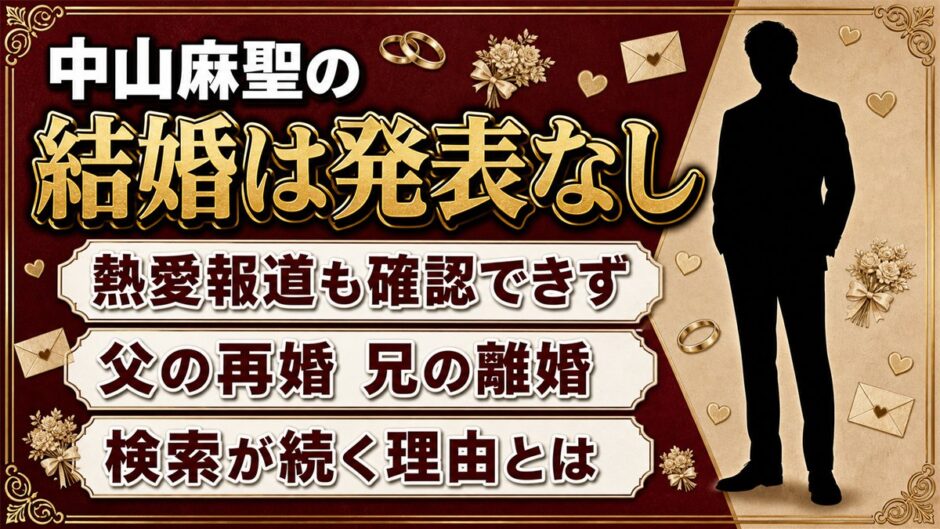 中山麻聖の結婚は発表なし！37歳の今も熱愛報道はなく、検索が続く理由とは？
