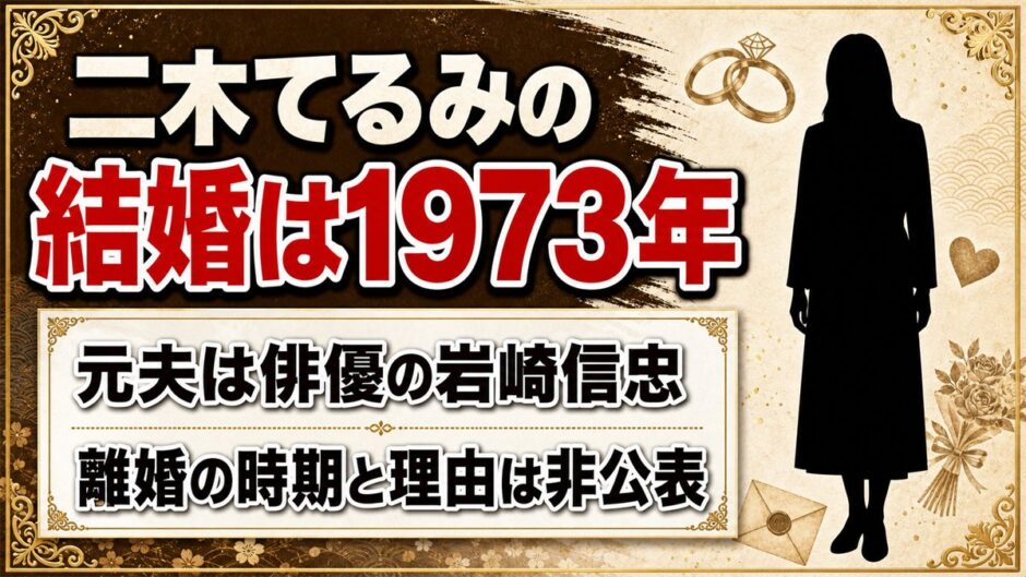 二木てるみの結婚は1973年！元夫・岩崎信忠と別れた時期が非公表のままの理由とは？