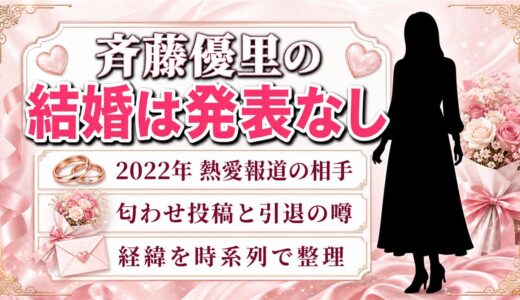 斉藤優里の結婚は発表なし！本髙克樹との熱愛が報じられた2022年の経緯とは？