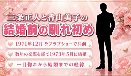 三条正人と香山美子の結婚前の馴れ初めは1971年のテレビ共演！結婚までに数年かかった経緯とは？