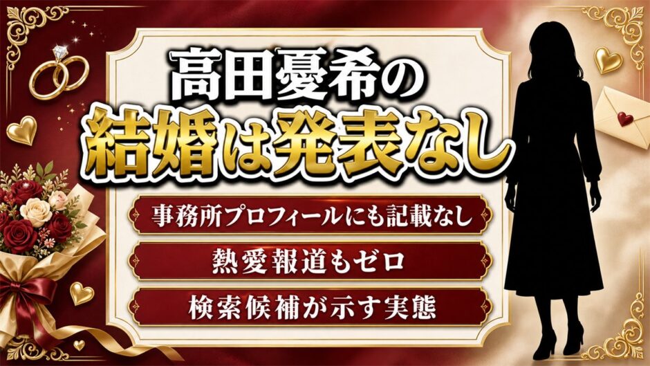 高田憂希の結婚は発表なし！検索候補が結婚で止まっている理由とは？
