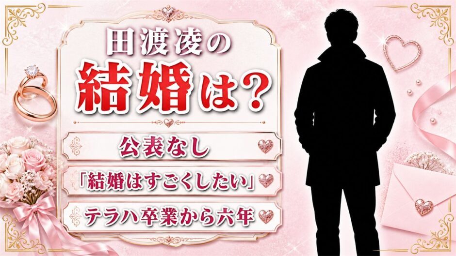 田渡凌の結婚は公表なし！本人が語った「結婚はすごくしたい」とテラハ卒業後の6年