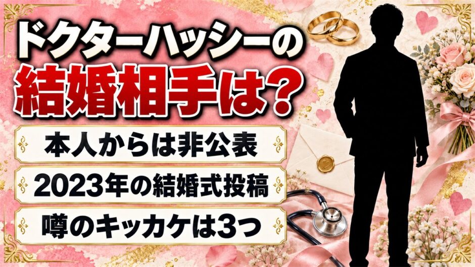 ドクターハッシーの結婚相手は非公表！結婚の噂が出たキッカケは3つある