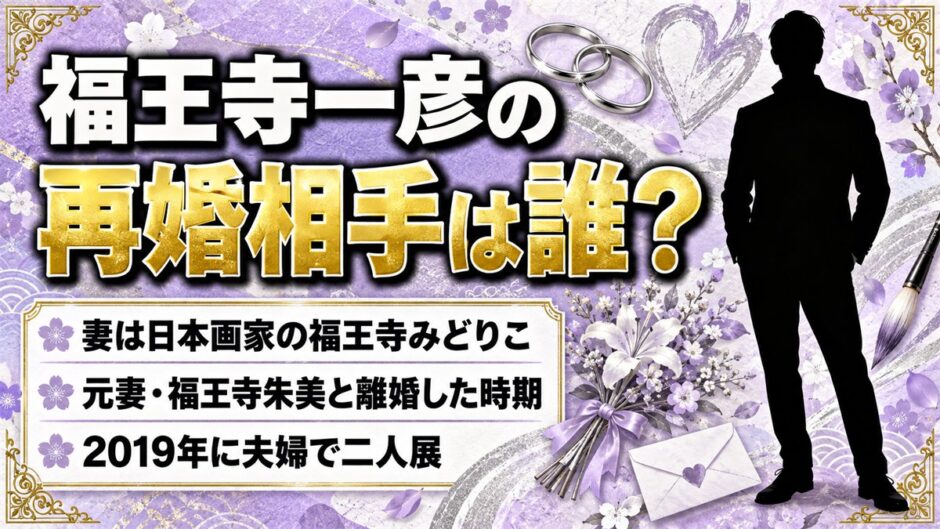 福王寺一彦の再婚相手は日本画家の福王寺みどりこ！元妻・福王寺朱美と離婚した時期とは？