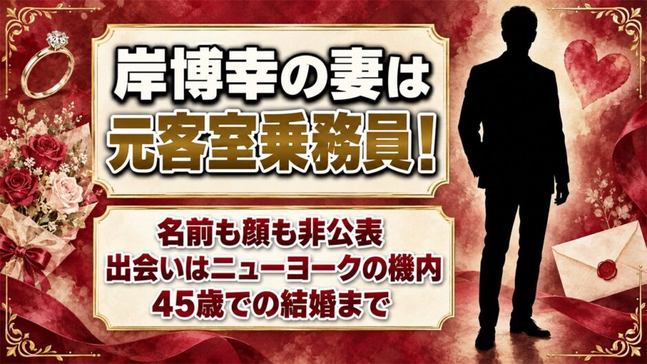 岸博幸の妻は元CA！ニューヨーク赴任中の便で始まった馴れ初めとは？