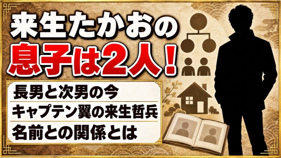 来生たかおの息子は2人！キャプテン翼の来生哲兵と名前の関係とは