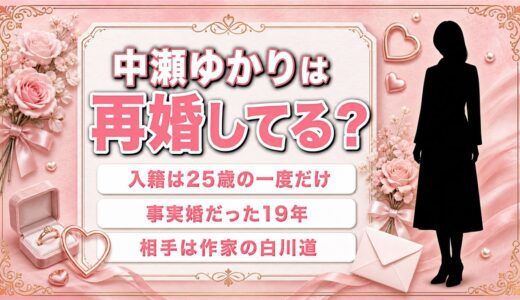 中瀬ゆかりの再婚は入籍なしの事実婚！トウチャンと呼んだ作家との19年とは？