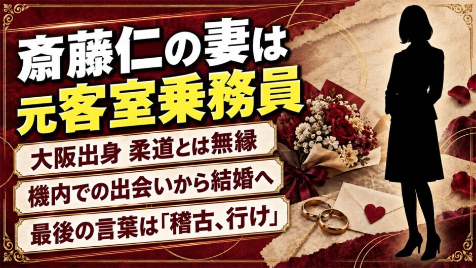 斎藤仁の妻は元CAの三恵子！亡くなる前日に受け取った「稽古、行け」とは