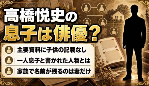 高橋悦史の息子は俳優？「宮大工の一人息子」と書かれているのは誰か