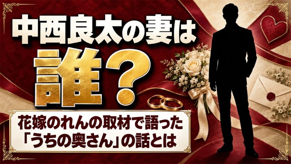中西良太の妻は誰？花嫁のれんの取材で語った「うちの奥さん」の話とは